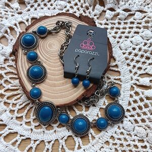 Paparazzi Teal Necklace and Earring Set- New